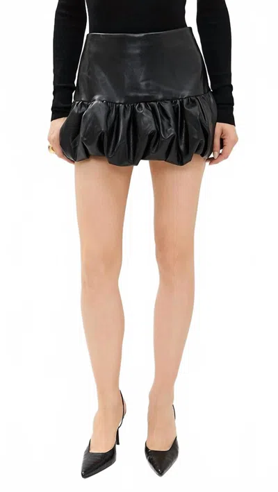 Amanda Uprichard Bonaire Faux Leather Skort In Black In Black