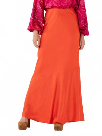 Emily Mccarthy Bias Skirt In Tangerine In Orange
