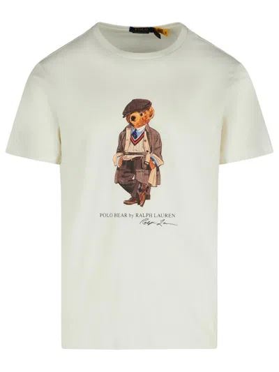 Polo Ralph Lauren Orso T-shirt In White Cotton In Neutral