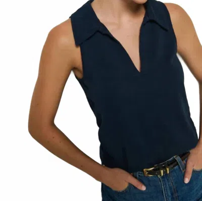 Nation Ltd Roberta Collared Tank Top In Night Sky In Blue