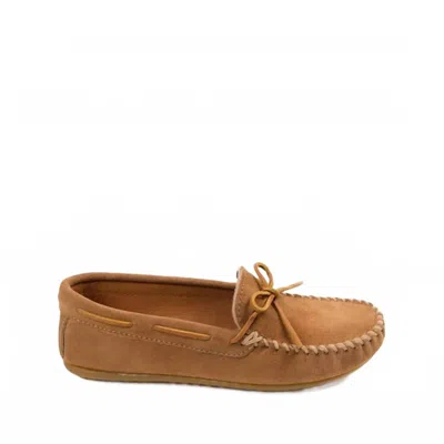Minnetonka Men's Classic Moccasin Slip-on Shoes In Taupe In Brown