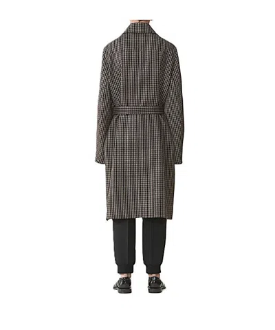 Lanvin Checked Wool Car Coat In Black