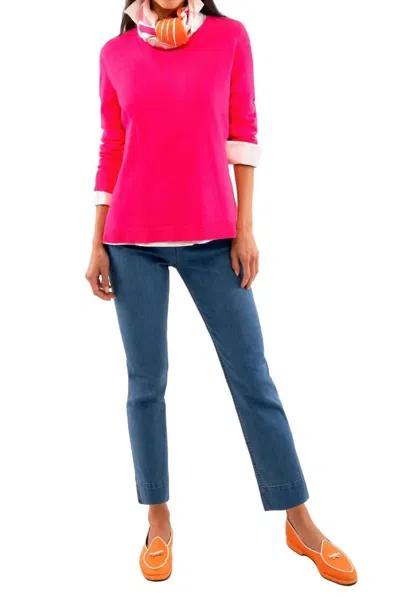 Gretchen Scott Sneek-a-peek Sweater In Shocking Pink In Pink