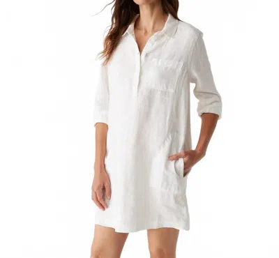 Michael Stars Eleanor Linen Shirt Dress In White