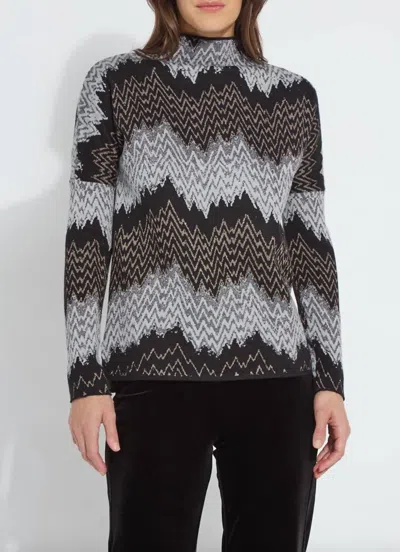 Lyssé Selena Funnel Neck Pullover Sweater In Alpine Charm In Multi