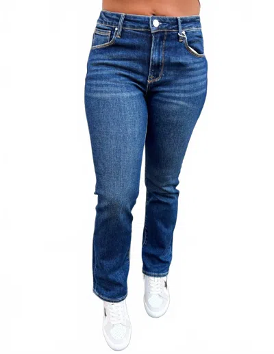 Risen Wait Until The Weekend High Rise Straight Jeans In Dark In Multi