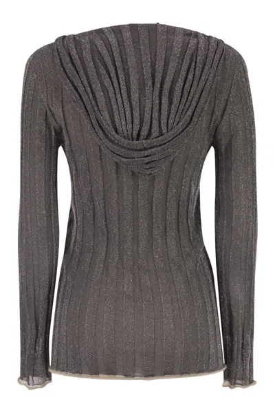 Fabiana Filippi Long-sleeved Sweater In Gray