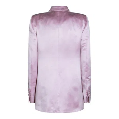 Tom Ford Satin Blazer With Notched Lapels And Pockets In Pink