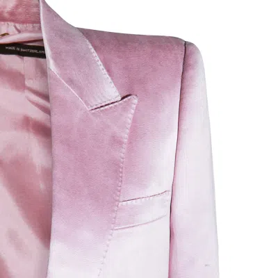 Tom Ford Satin Blazer With Notched Lapels And Pockets In Pink