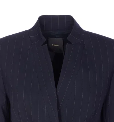 Pinko Blue Kebab Jacket With Frontal Button Closure In Multi