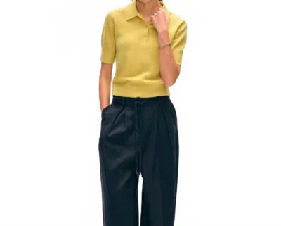 White + Warren Cashmere Polo Sweater In Sunbeam In Yellow