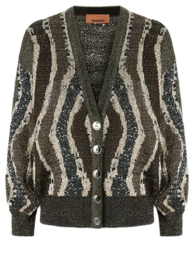 Missoni V Necked Cardigan In Gray