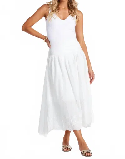 Bishop + Young Capri Eyelet Midi Skirt In White In White