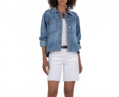 Kut From The Kloth Arya Shirt Jacket In Medium Wash In Multi