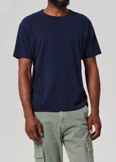 Citizen Of Humanity Crewneck Box Tee In Midnight In Blue