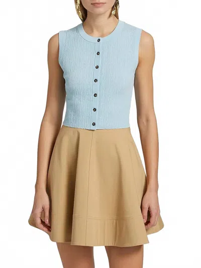 A.l.c Lottie Cropped Cotton Knit Top In Sky Blue In Blue