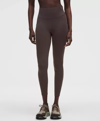 Lululemon Fast And Free High-rise Thermal Tight 25" In Brown