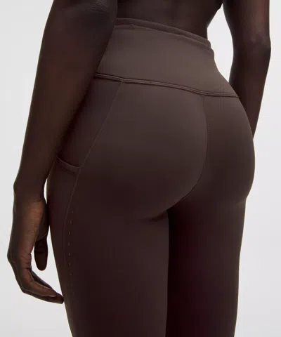 Lululemon Fast And Free High-rise Thermal Tight 25" In Brown