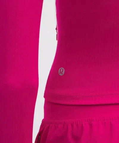 Lululemon It's Rulu Ribbed Cropped Half Zip In Pink