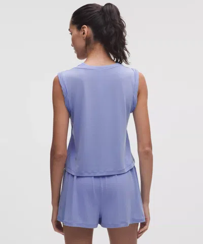 Lululemon Jersey Training Rolled Cuff Tank Top In Blue