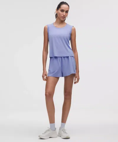 Lululemon Jersey Training Rolled Cuff Tank Top In Blue