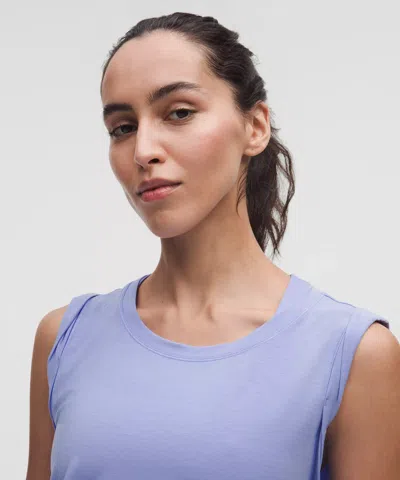 Lululemon Jersey Training Rolled Cuff Tank Top In Blue
