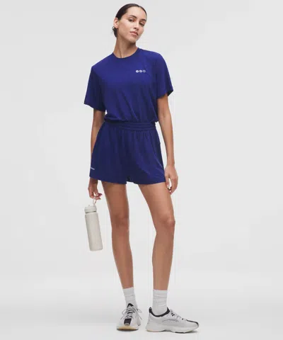 Lululemon Jersey Training Super-high-rise Lined Short 2" In Blue