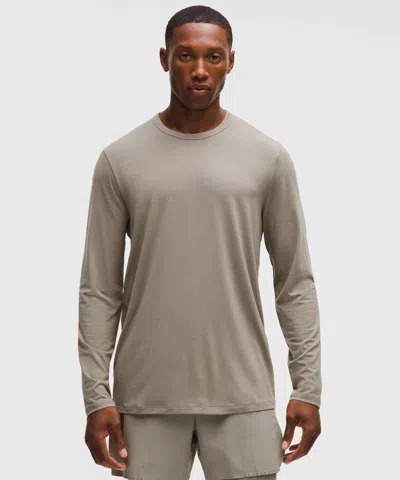 Lululemon Mile Maker Merino Wool-blend Long-sleeve Shirt In Gray