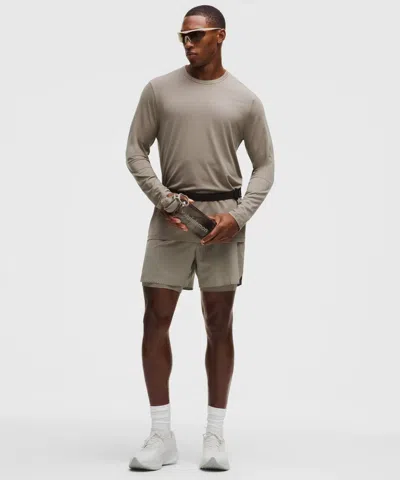 Lululemon Mile Maker Merino Wool-blend Long-sleeve Shirt In Gray