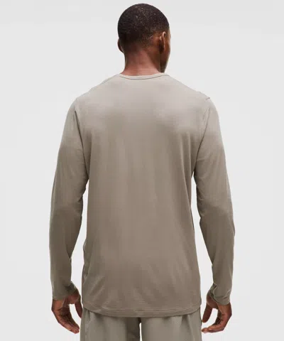 Lululemon Mile Maker Merino Wool-blend Long-sleeve Shirt In Gray