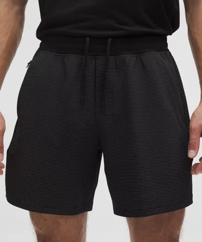 Lululemon Pace Breaker Reflective Linerless Knit Short 7" In Black