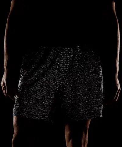 Lululemon Pace Breaker Reflective Linerless Knit Short 7" In Black