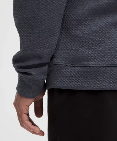 Lululemon Textured Double-knit Cotton Half Zip In Gray