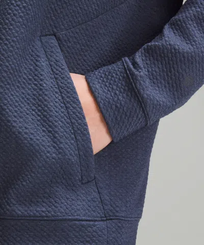 Lululemon Textured Double-knit Cotton Hoodie In Blue