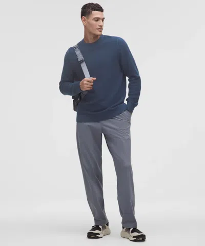 Lululemon Textured Knit Crewneck Sweater In Blue