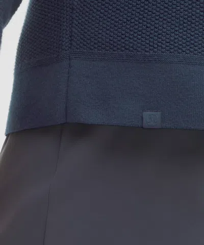 Lululemon Textured Knit Crewneck Sweater In Blue