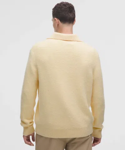 Lululemon Wool-blend Ribbed Polo Shirt In Neutral