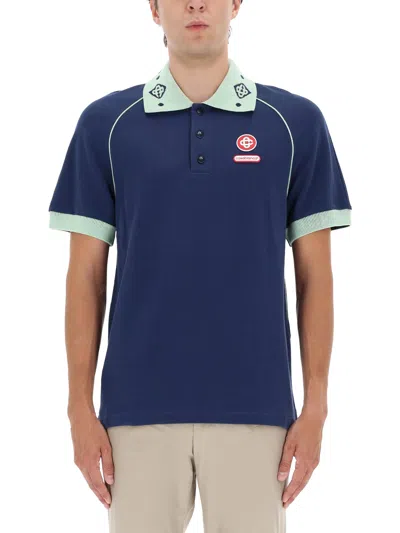 Casablanca Polo With Logo In Blue