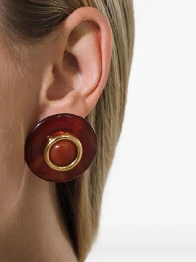 Jennifer Behr Devon 18k Gold-plated Multi-stone Earrings In Red