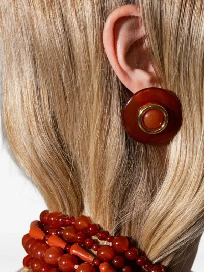 Jennifer Behr Devon 18k Gold-plated Multi-stone Earrings In Red