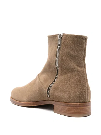 Common Projects Zippered Suede Boot In Brown