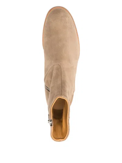 Common Projects Zippered Suede Boot In Brown