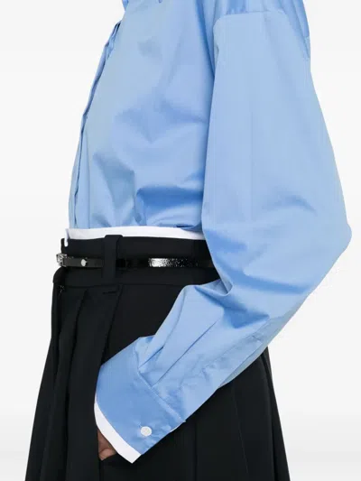 Maje Brooch-detail Blouse In Blue