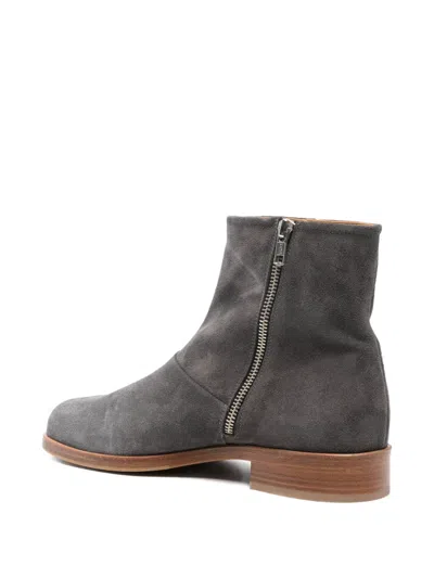 Common Projects Zipper Suede Boot In Gray