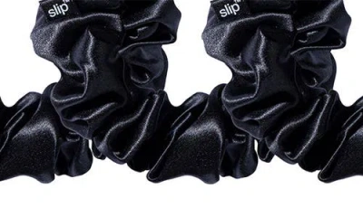 Slip 3-pack Large Silk Scrunchie Set In Black