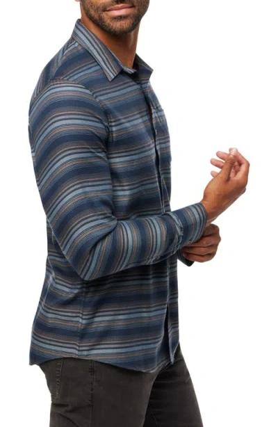 Travismathew Cloud Flannel Button-up Shirt In Blue