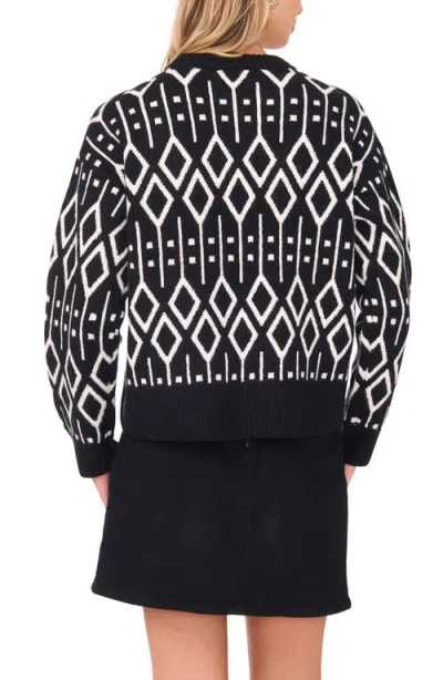 Vince Camuto Jacquard Sweater In Black