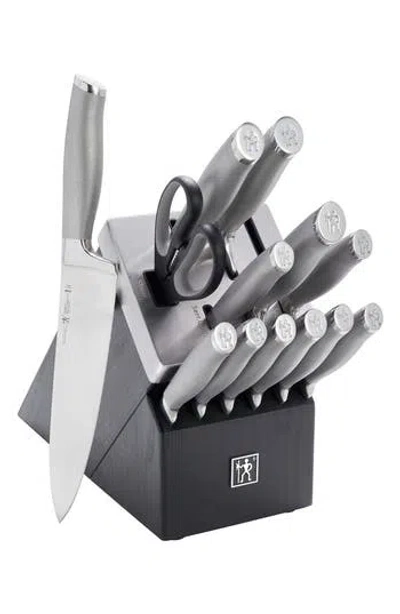 Henckels Cutlery Modernist 14-piece Knife Block Set In Silver