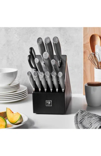 Henckels Cutlery Modernist 14-piece Knife Block Set In Silver