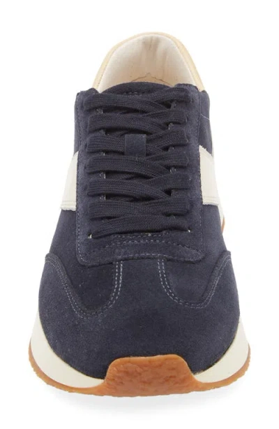 Vince Olla Runner Leather Sneaker In Blue